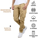 Black & Khaki 30 2-Pack Men's Flex-Stretch Cotton Cargo Pants, 31-Inch Inseam - Comfortable and Durable